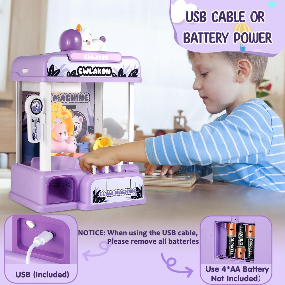 CWLAKON claw machine powered by USB or four AA batteries