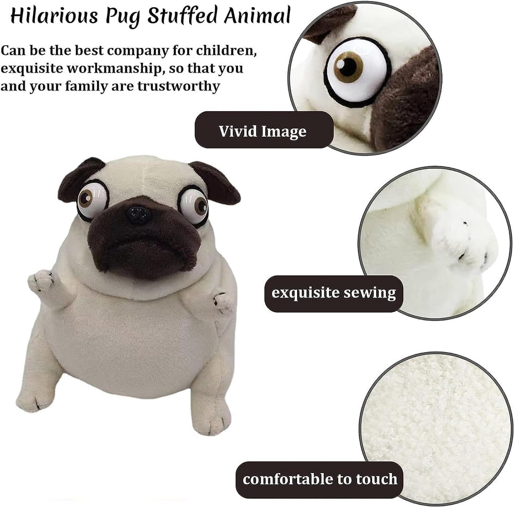 CWZY Pug Plush face detail showing wrinkled charm for cute display