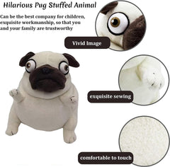 CWZY Pug plush with wrinkled face detail for delightful display.