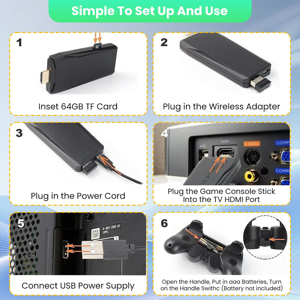 CWZZ 4K HDMI output delivers crisp retro visuals on modern displays.