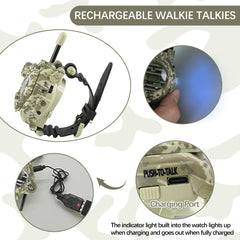 cxjoigxi walkie talkie watch display face shows time and controls