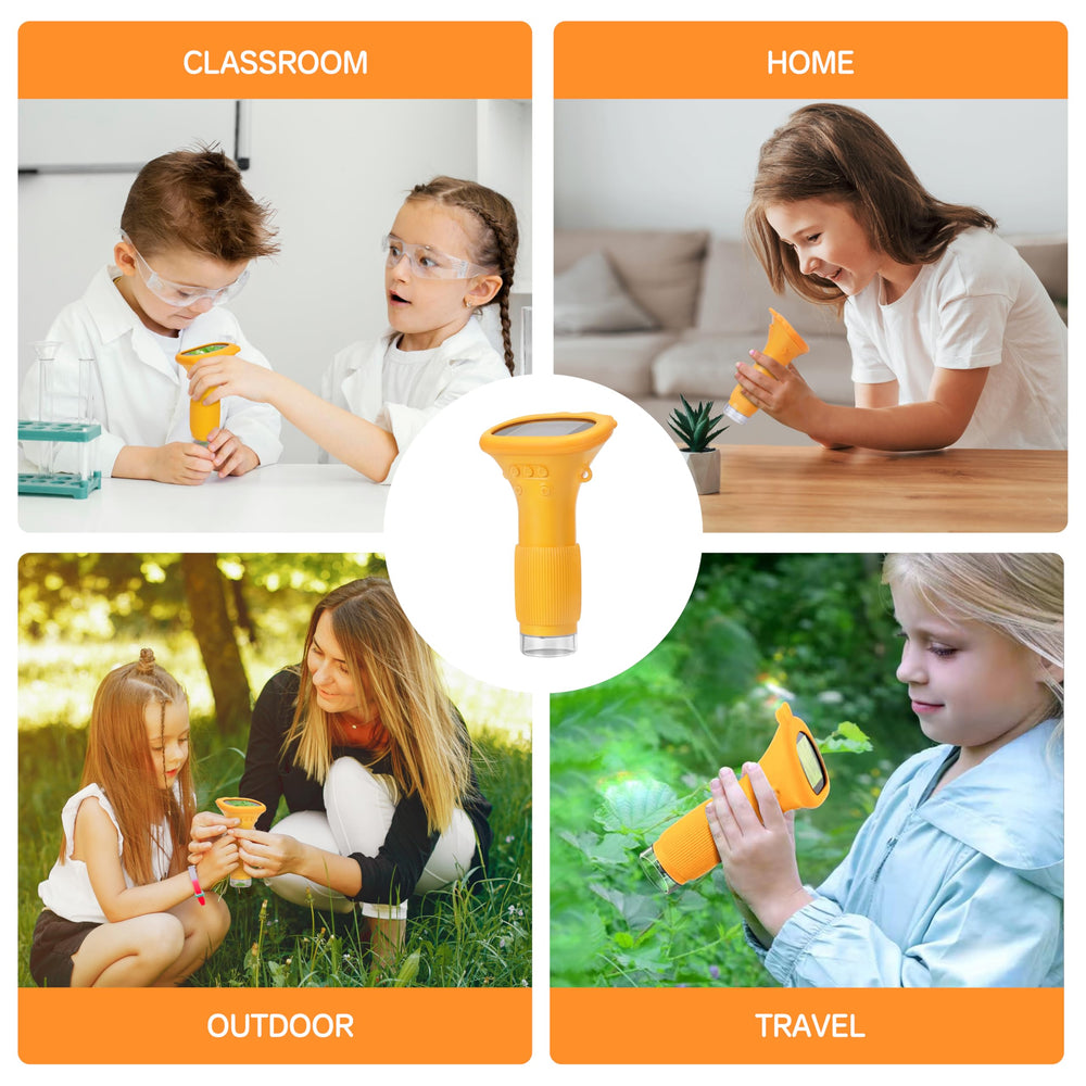 CXXDE Kids Microscope USB connectivity enables easy sharing with PC.