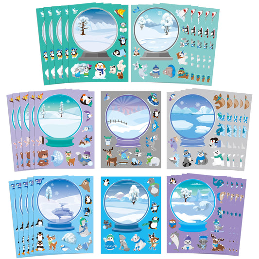 CY2SIDE winter polar animals sticker sheet for classroom rewards and crafts
