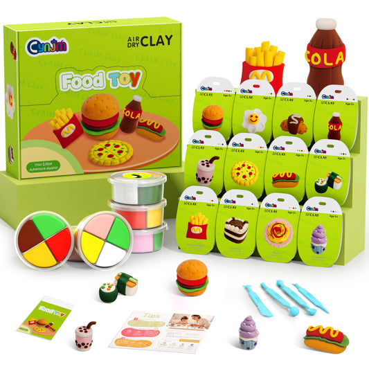 CyAJM cake-themed clay box set for family crafting.