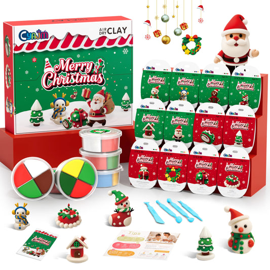 CyAJM Christmas modeling clay 12-pack box with vibrant colors for festive crafts
