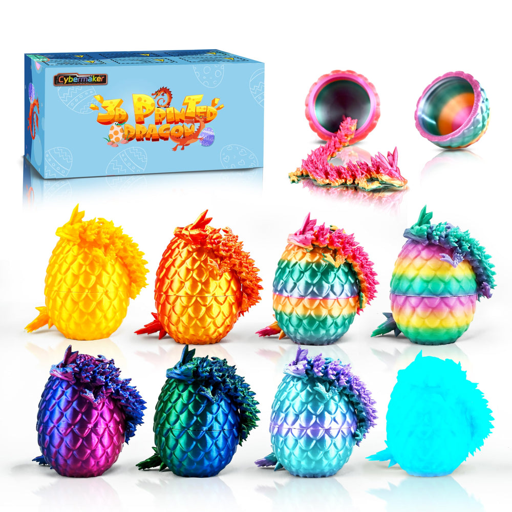Cybermaker dragon egg 8pc set with vibrant colors for display