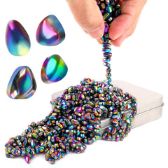 Cycllty 550pcs ferrite stones in a metal tin for desk stress relief.