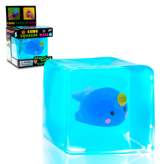 CYICTOY cube fidget with maltose filling and glow unicorn whale inside for tactile relief