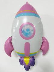 CYMYLAR rocket balloons in pink and purple add a bold focal point for photos.