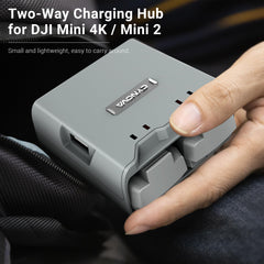 CYNOVA DJI Mini 4K Battery Charger charging two batteries at once.