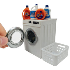 Cyraft 1:12 scale washing machine front view enhances dollhouse realism and detail.