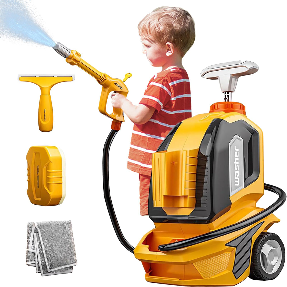 CZOALX Kids Clean Car Wash Set with wheels for easy mobile pretend play.