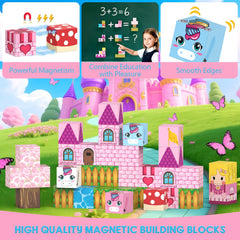 CZCUUDZ Mini Magnetic Blocks castle patterns spark imaginative construction play.