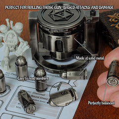 CZYY bullet dice set D10 and D8 silver for balanced rolls.