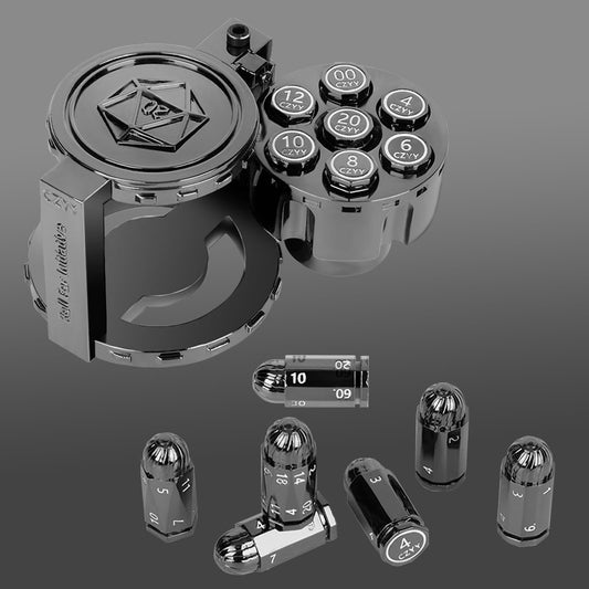 CZYY bullet dice set with the D20 face, precise balance for fair rolls.