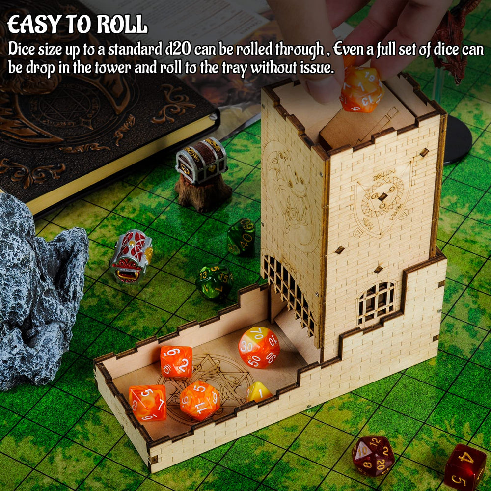 CZYY Castle Dice Tower foldable base for easy transport and space saving.