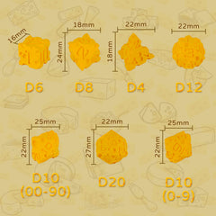 CZYY Cheese Dice D6: sturdy 3D print for reliable rolls