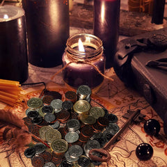 CZYY leather dragon-eye pouch complements coin set for secure treasure storage