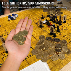 CZYY DND Fantasy Coins back Viking compass adds medieval aesthetics.