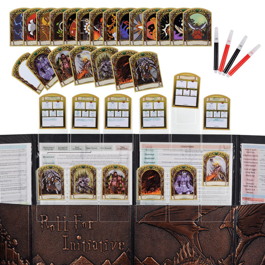 CZYY DND initiative tracker on DM screen for clear turn order
