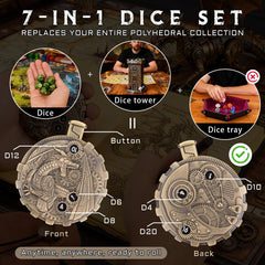 CZYY MinZerTRPG D4–D100 set in a single compact spinner for streamlined rolls.