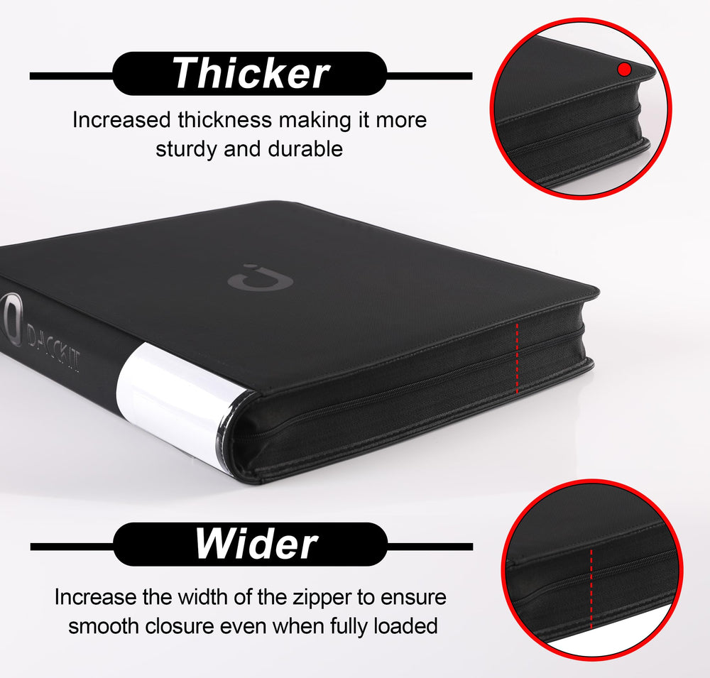 D DACCKIT binder has side-label tabs for quick categorization.