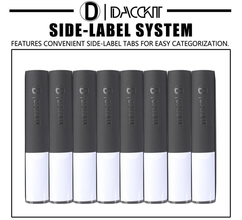 D DACCKIT 2000-card capacity illustrated by full-page layout and sleeves.