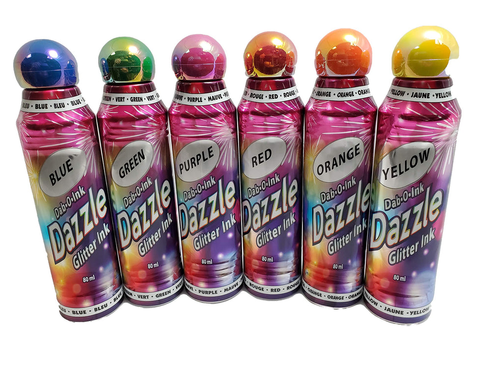 Dab-O-Ink Dazzle Glitter Bingo Dauber highlights vibrant ink and sparkle for engaging bingo.