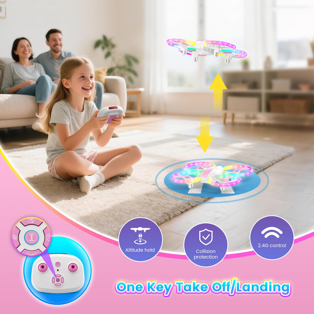 Dacene mini drone with two removable batteries for longer sessions.