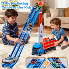 DADAPALS Foldable ramp and garage enable easy setup and quick cleanup.