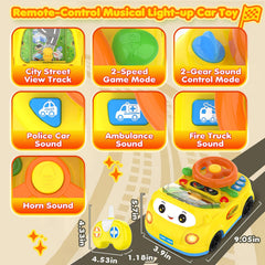 DADAPALS toddler RC car with steering wheel encouraging steering skills