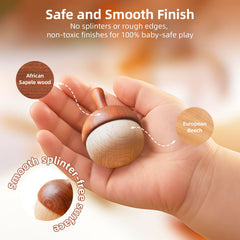 DadCarved two-tone acorn design adds warm decorative touch.