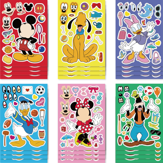DaeSichi Make-a-face stickers set with six characters for creative party decorations.