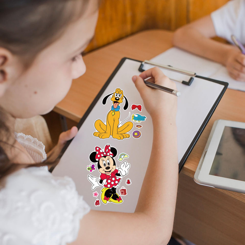 DaeSichi Make-a-face stickers display vibrant colors on walls and cards.