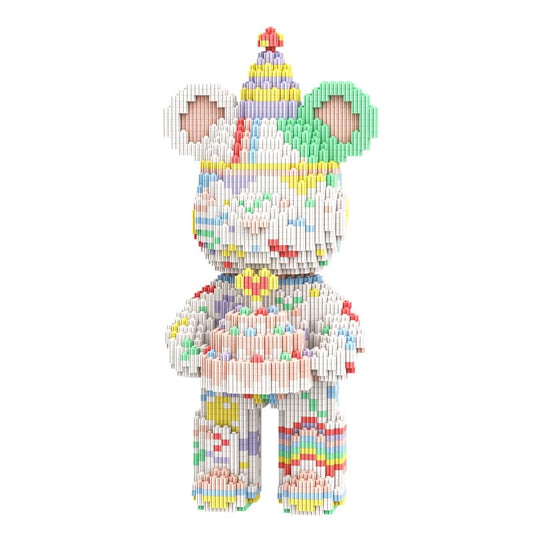 DAHONPA Animal Birthday Bear blocks with cake detail for playful display.