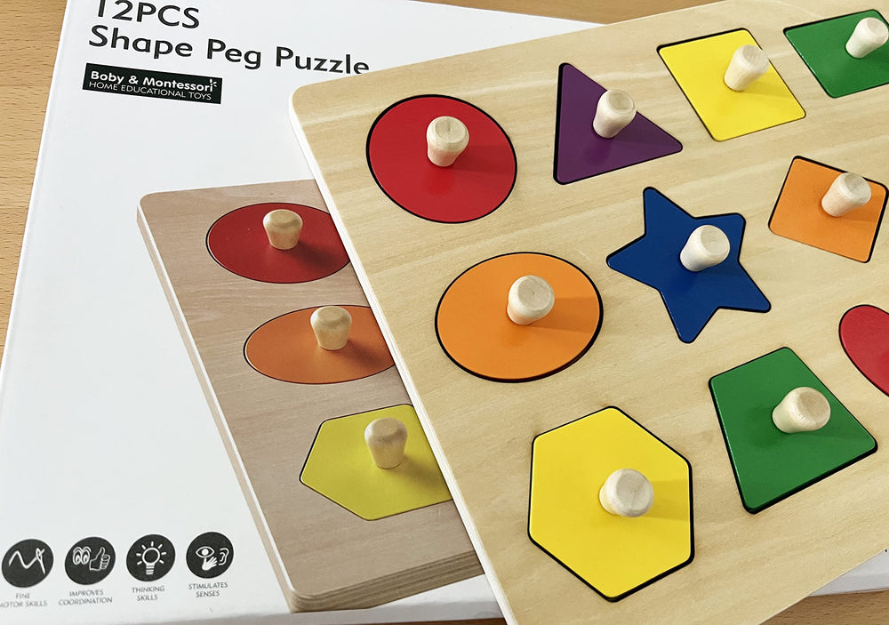 Dailyfunn motor-skills shape-color puzzle aids hand-eye coordination during toddler play.