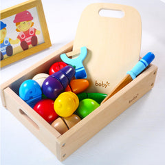 Dailyfunn wooden pretend food radish; compact shape supports sorting and counting