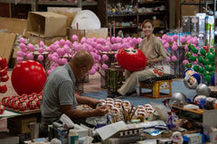 Daimonya Daruma Doll displayed on a desk to inspire focus and good wishes.