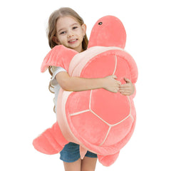 Dalmao 28-inch pink sea turtle plush ready for full-body hugs.