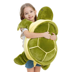 Dalmao 28-inch sea turtle plush, front view, ultra-soft cuddle buddy for kids
