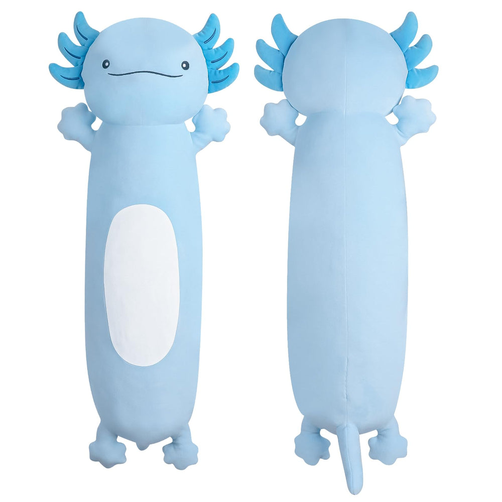 Dalmao 36-inch blue axolotl pillow for cozy, giant hugs.