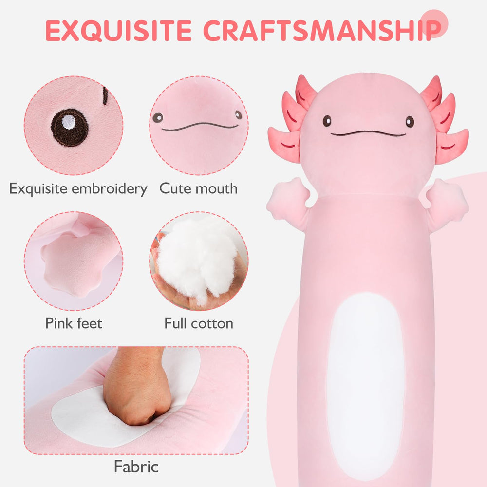 Dalmao axolotl plush belly detail highlights fluffy material for pillow use