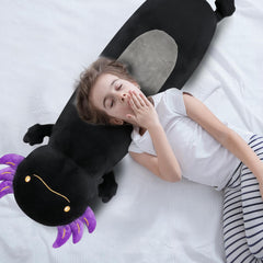 Dalmao black axolotl plush body pillow for relaxed lounging