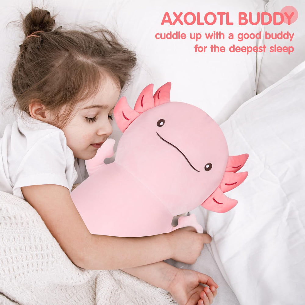 Dalmao axolotl plush on display, emphasizing cozy décor and gifting appeal