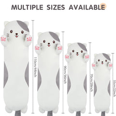 Dalmao giant cat pillow side view showing length for lounging.