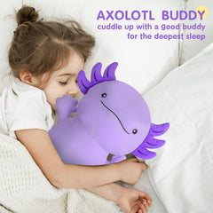 Dalmao purple axolotl pillow close-up of fabric and seams for care