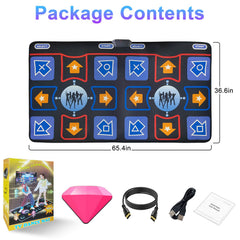 Damcoola Dance Mat requires two AAA batteries (not included).