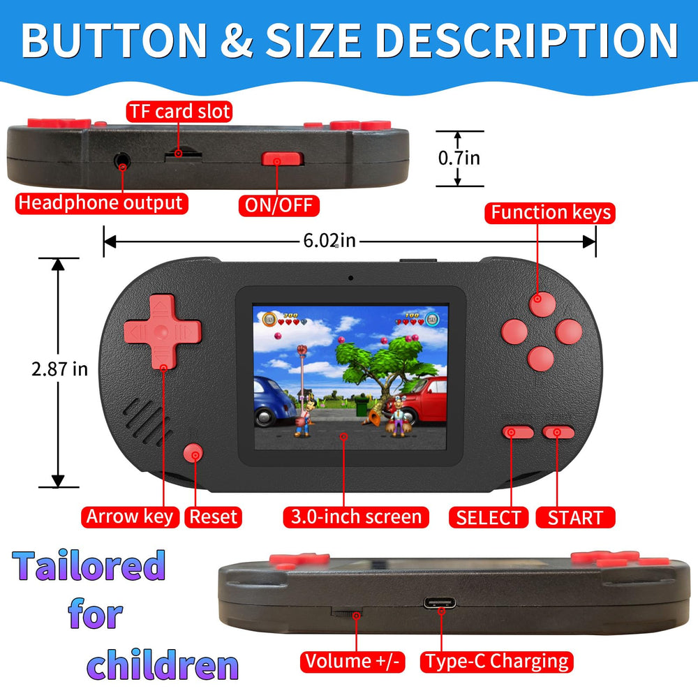 Damcoola handheld game’s compact design for easy handling and transport.
