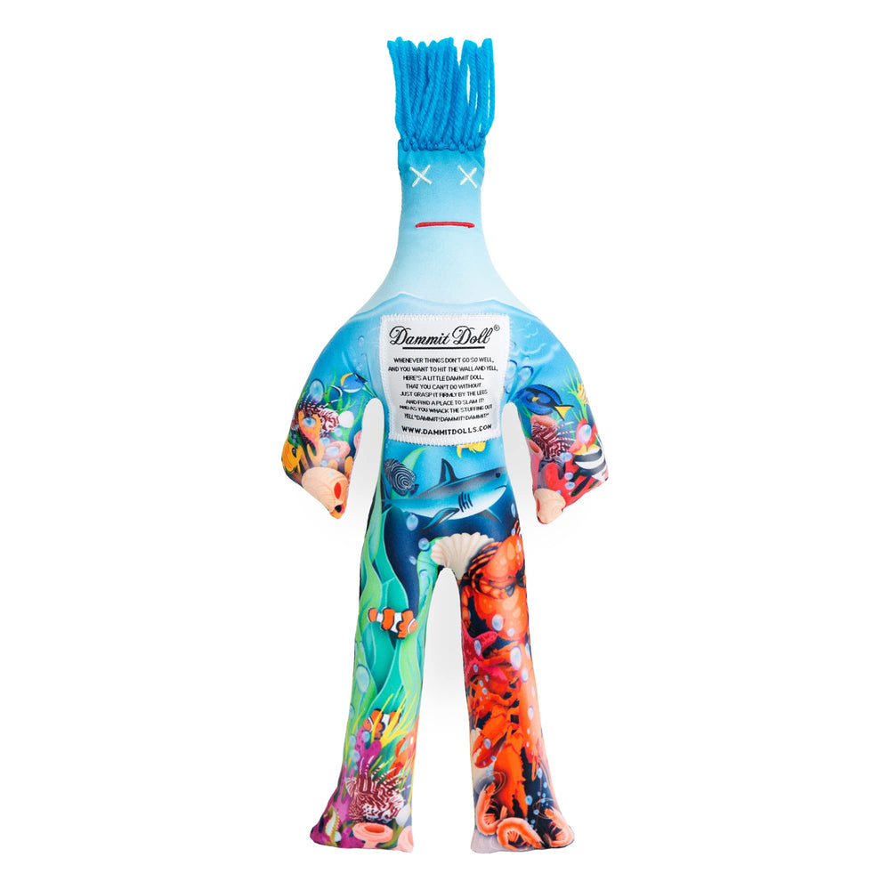 Dammit Doll Life Aquatic doll sea scene brings playful ocean vibes to your desk every day.
