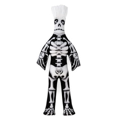 Dammit Doll limited-edition skeleton close-up, plush bones for spooky shelf decor.